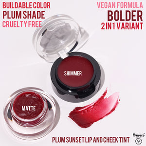 Plum Sunset- LIP AND CHEEK TINT 2 in 1 matte + shimmer variant