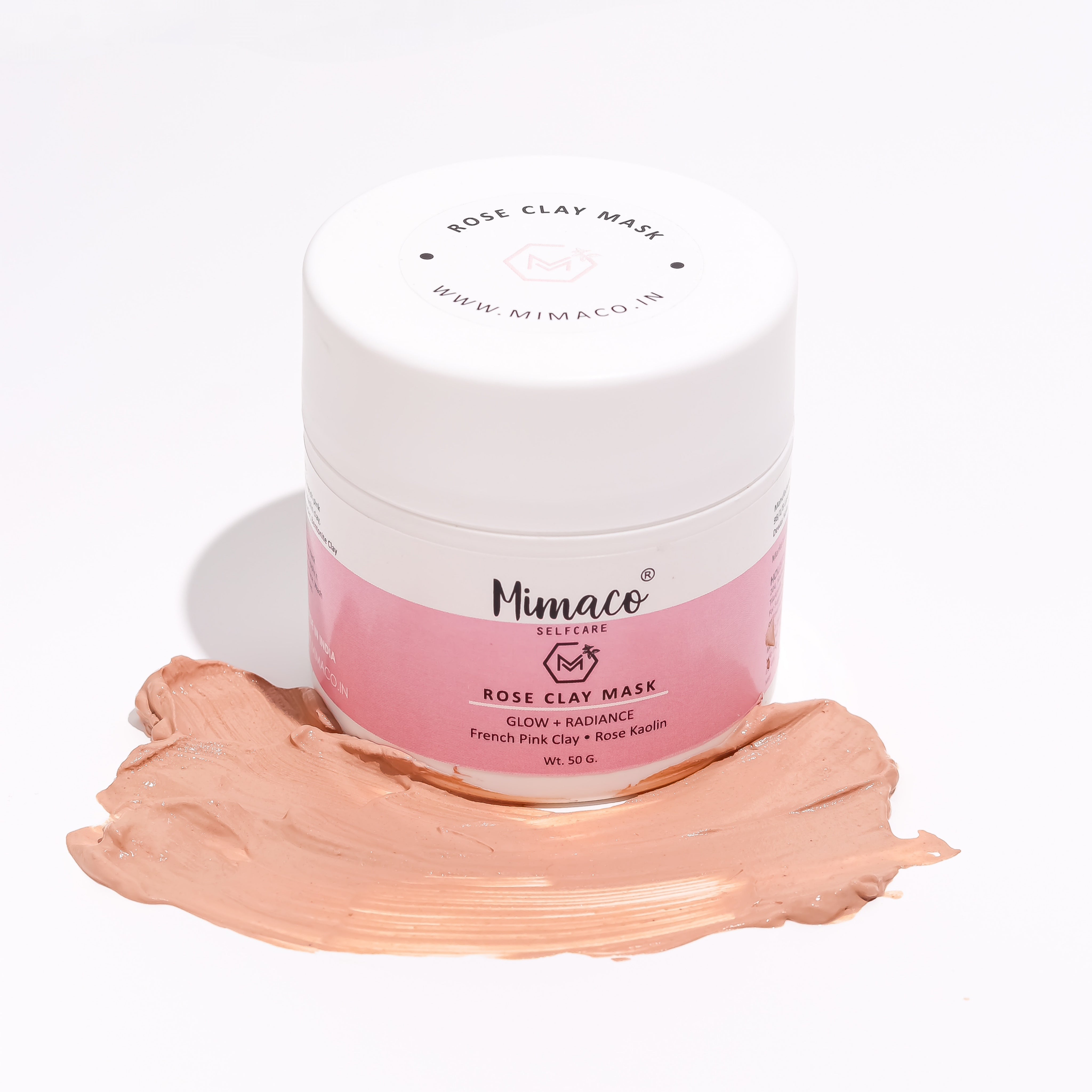 ROSE CLAY MASK - Promotes Glow & Radiance with Rose clay and French pink clay 50g