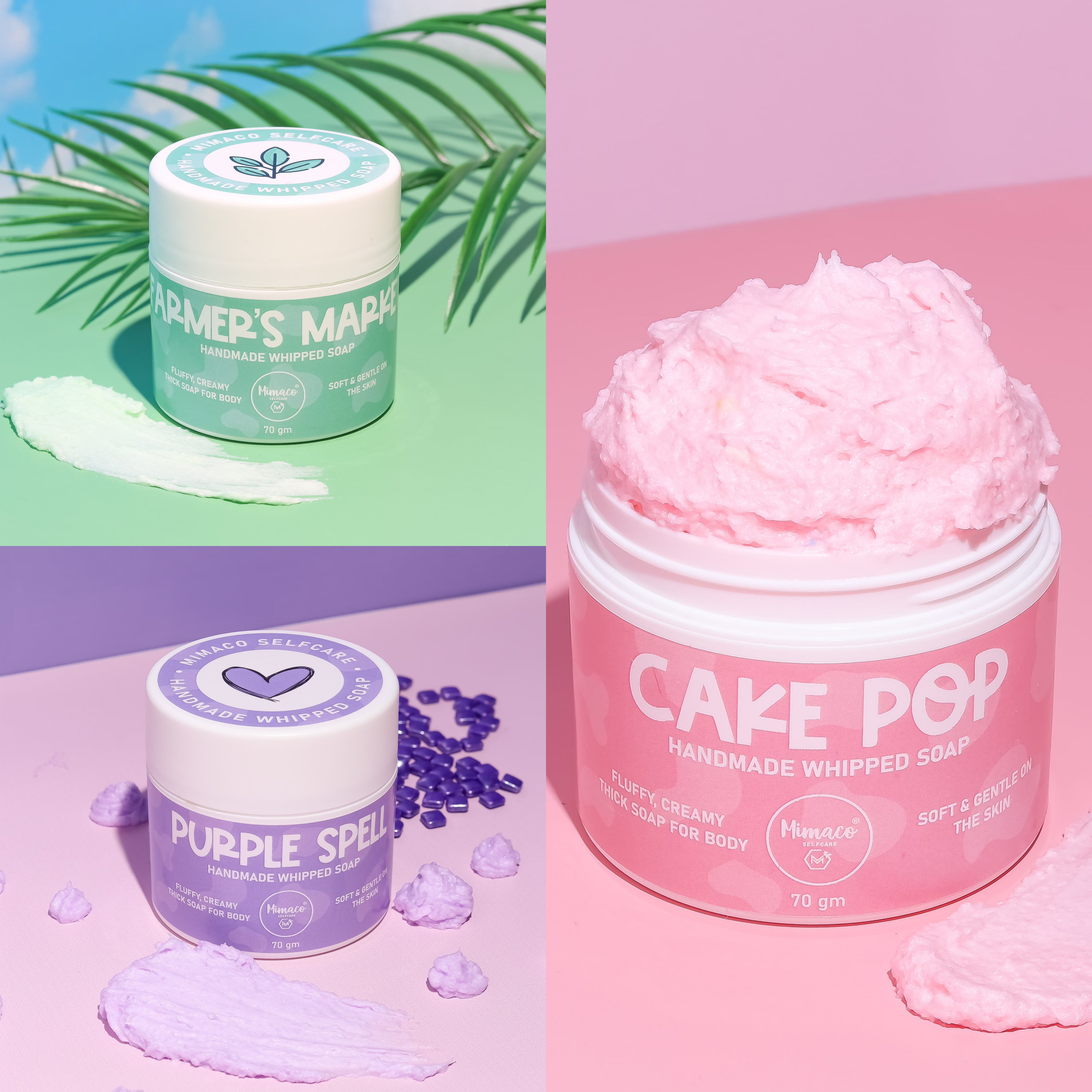 Whipped soaps combo pack of 3