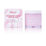 STRAWBERRY SORBET - Body Butter : with Shea butter, jojoba oil and strawberry extract, Hydrating, Nourishing & Healing vegan formula 100g