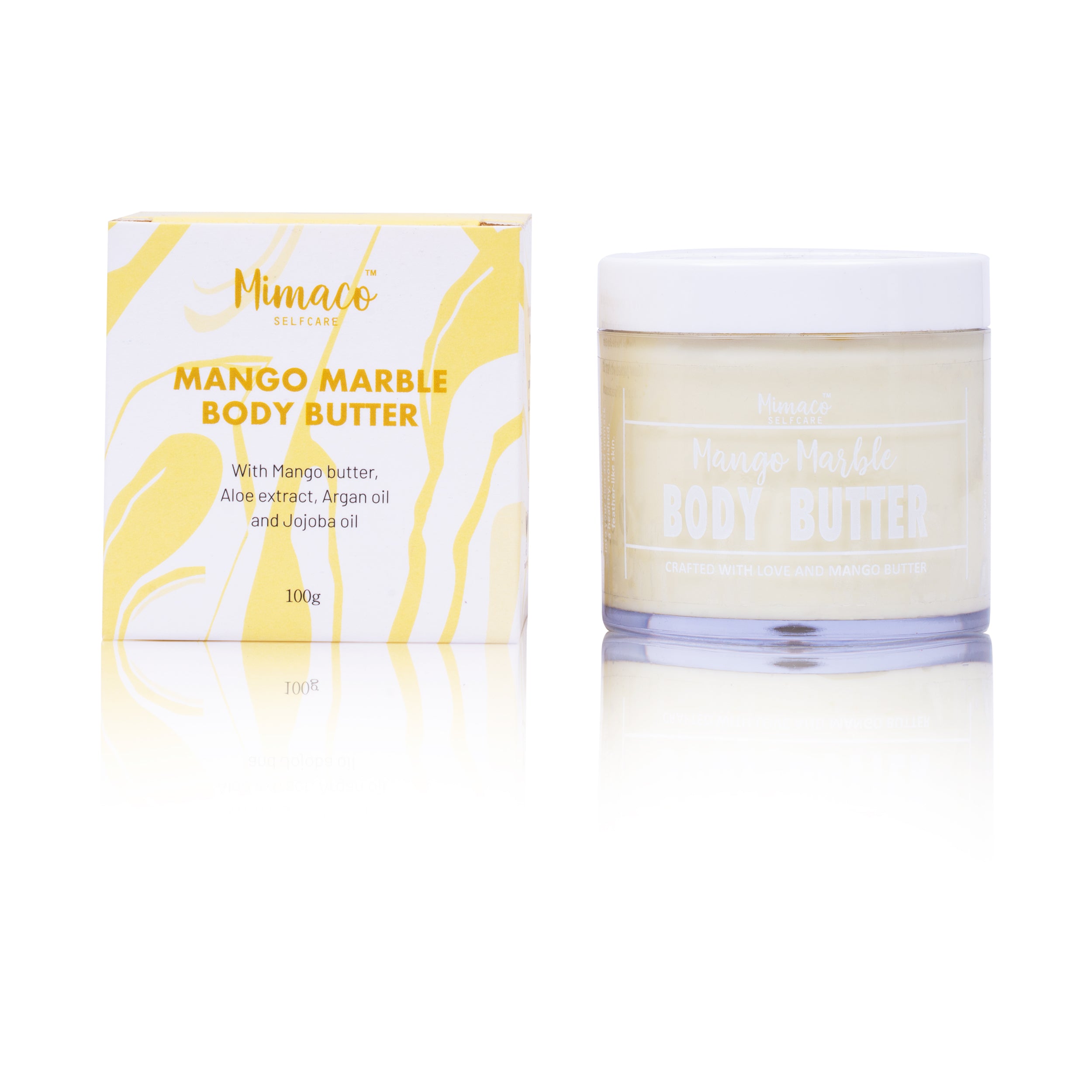 MANGO MARBLE - Body Butter : with Mango butter and Argan oil, Hydrating, Nourishing & Healing vegan formula 100g